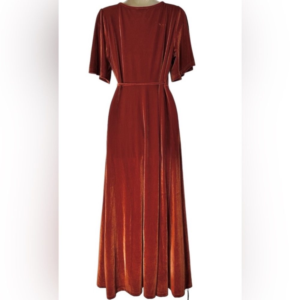 Baltic Born Meghan Velvet Maxi Dress in Rust - Size Large - Picture 6 of 14